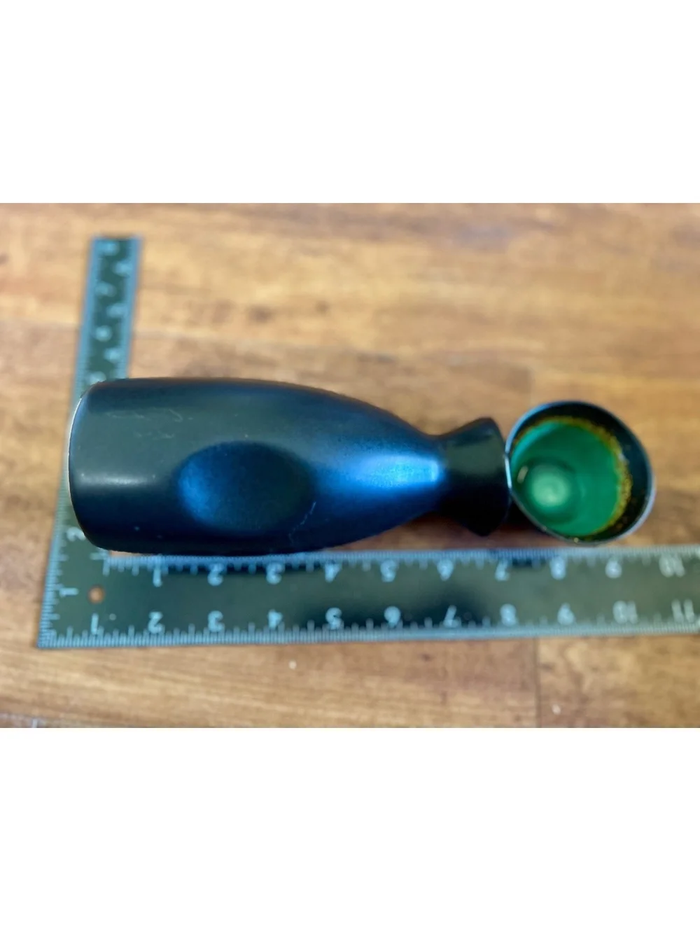 Ceramic Sake Set with Black Exterior and Green Interior Glaze
